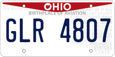 OH license plate GLR4807