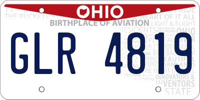 OH license plate GLR4819