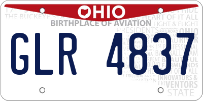 OH license plate GLR4837