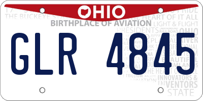 OH license plate GLR4845