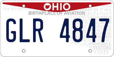 OH license plate GLR4847