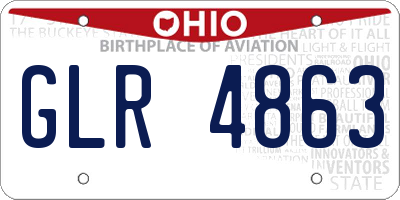 OH license plate GLR4863