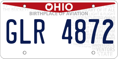 OH license plate GLR4872