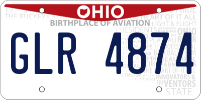 OH license plate GLR4874