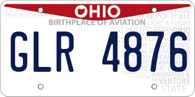 OH license plate GLR4876