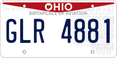 OH license plate GLR4881