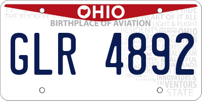 OH license plate GLR4892
