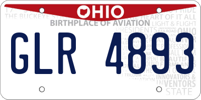 OH license plate GLR4893