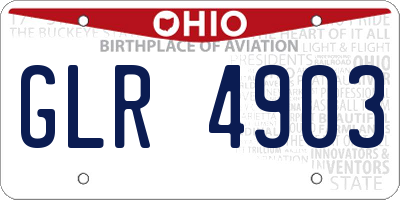 OH license plate GLR4903