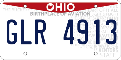 OH license plate GLR4913