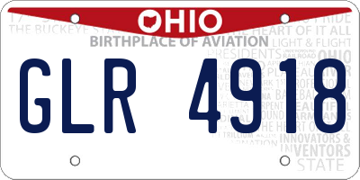 OH license plate GLR4918