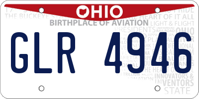 OH license plate GLR4946