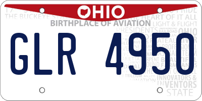 OH license plate GLR4950