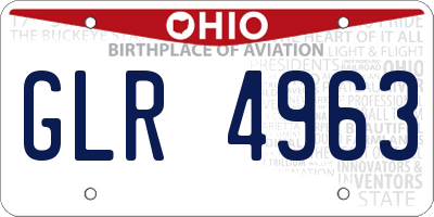OH license plate GLR4963