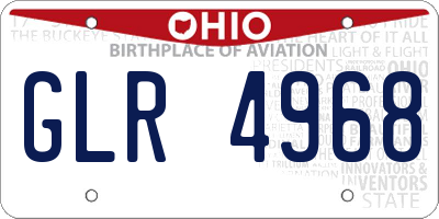 OH license plate GLR4968
