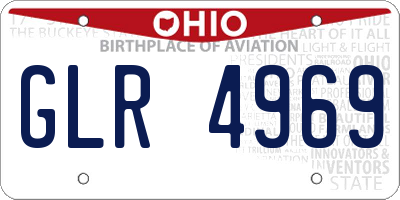 OH license plate GLR4969