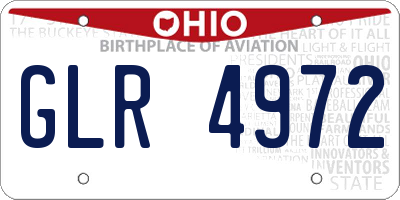 OH license plate GLR4972