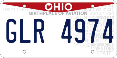 OH license plate GLR4974