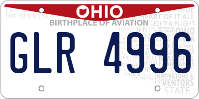 OH license plate GLR4996