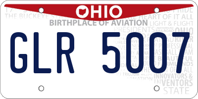 OH license plate GLR5007