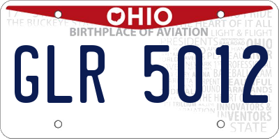 OH license plate GLR5012