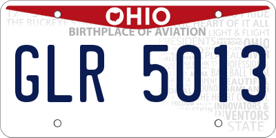 OH license plate GLR5013