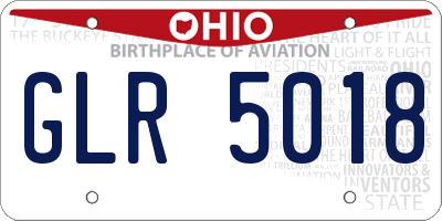 OH license plate GLR5018