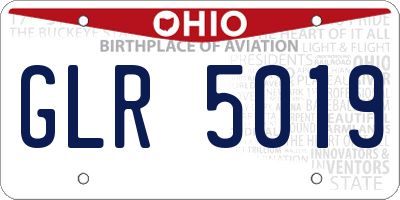 OH license plate GLR5019