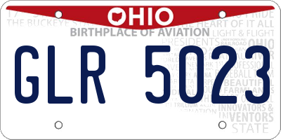 OH license plate GLR5023