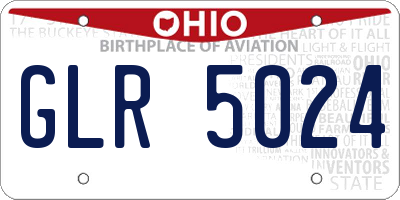 OH license plate GLR5024