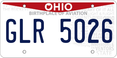 OH license plate GLR5026
