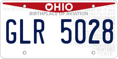 OH license plate GLR5028