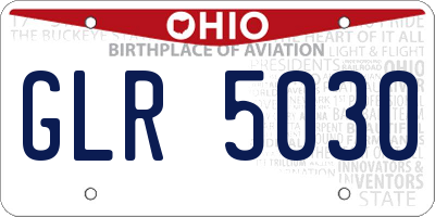 OH license plate GLR5030