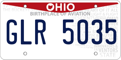 OH license plate GLR5035