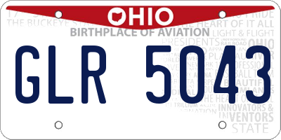 OH license plate GLR5043