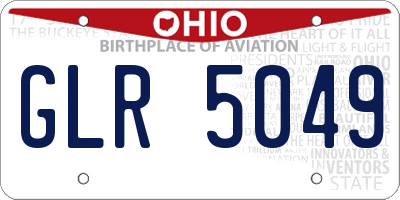 OH license plate GLR5049