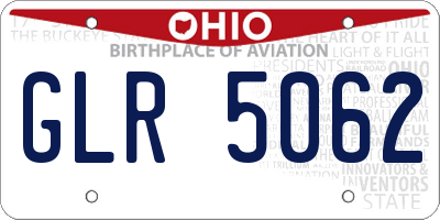 OH license plate GLR5062