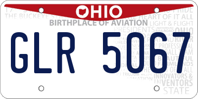 OH license plate GLR5067