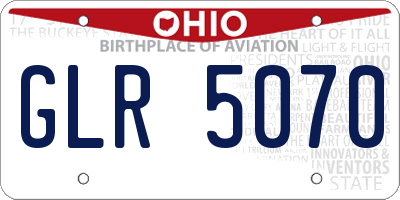 OH license plate GLR5070