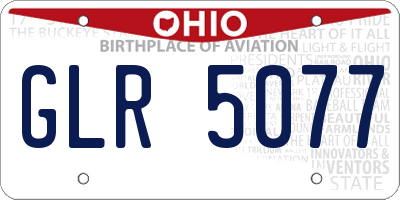 OH license plate GLR5077