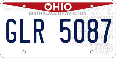 OH license plate GLR5087