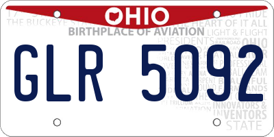 OH license plate GLR5092
