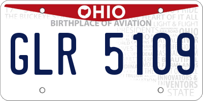 OH license plate GLR5109