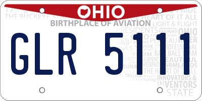 OH license plate GLR5111