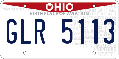 OH license plate GLR5113