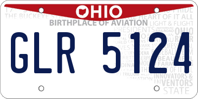 OH license plate GLR5124