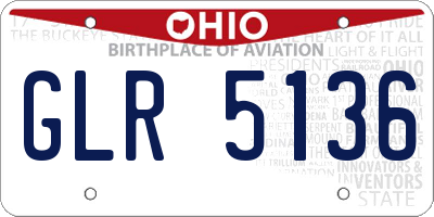 OH license plate GLR5136