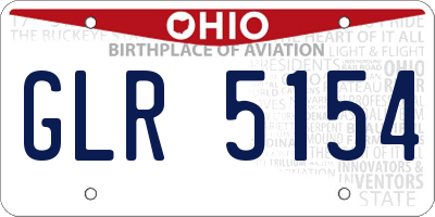 OH license plate GLR5154