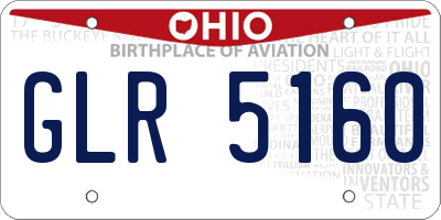 OH license plate GLR5160