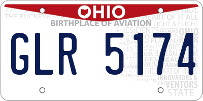 OH license plate GLR5174